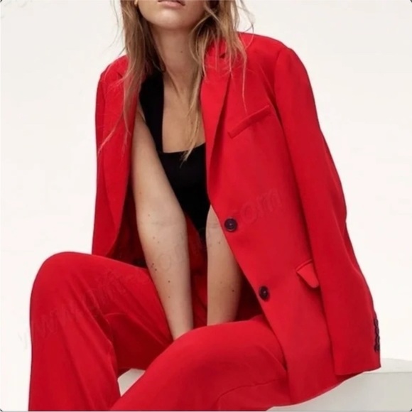 Aritzia Babaton Demy Blazer in Red - Picture 2 of 2